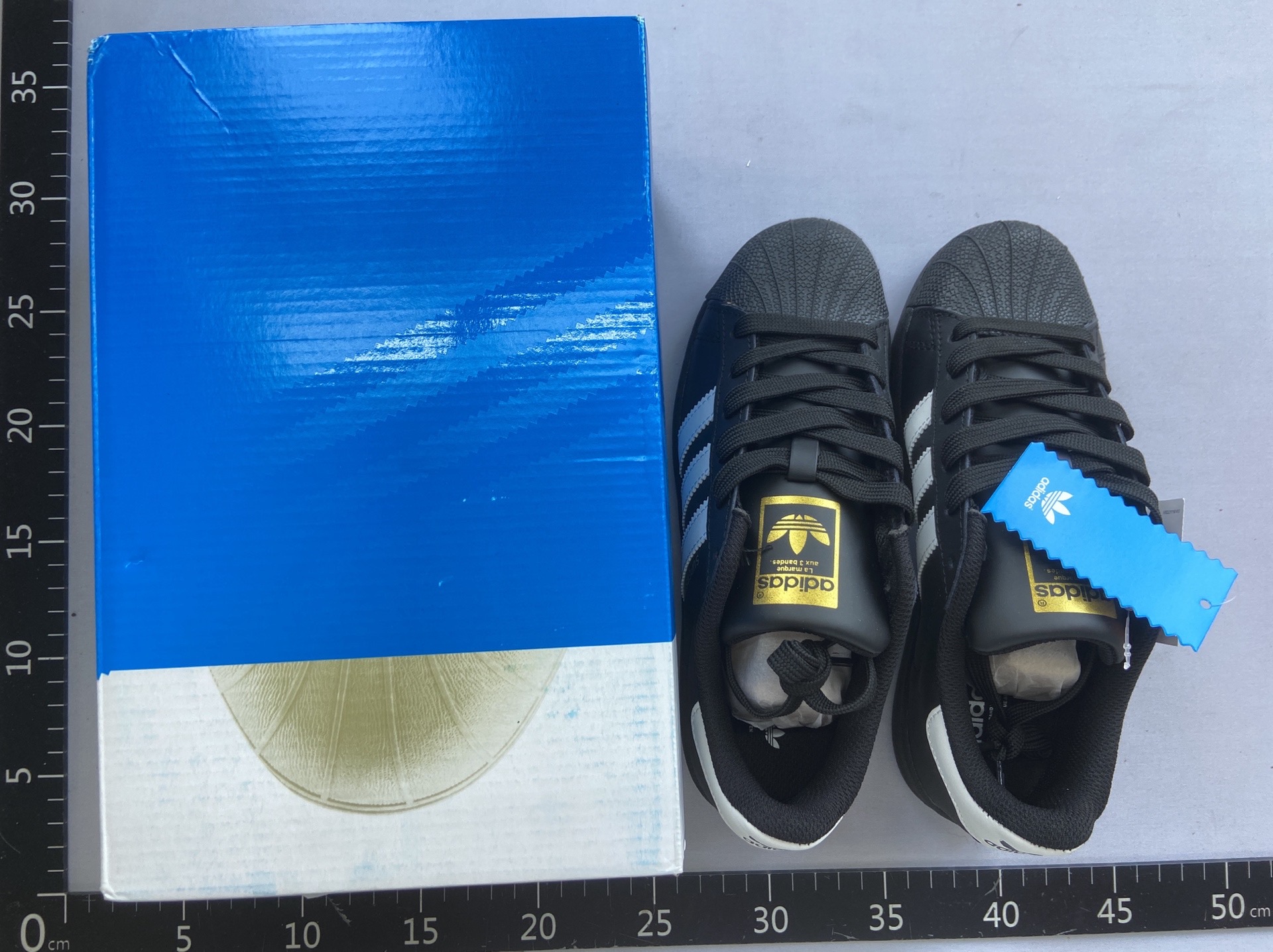 Pure original version/shell toe long-term replenishment 50-year classic soft blue bottom low-top sneakers white shoes couple casual shoes sports shoes gold label black gold