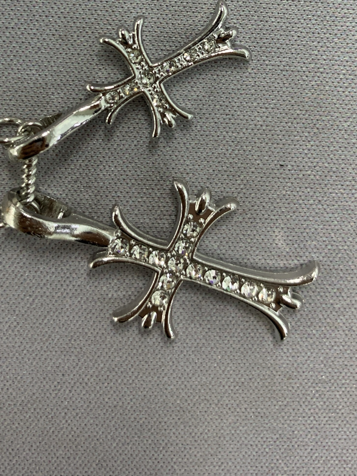 Double cross long necklace women’s summer light luxury niche high-end clavicle chain elegant versatile accessory european and american style
