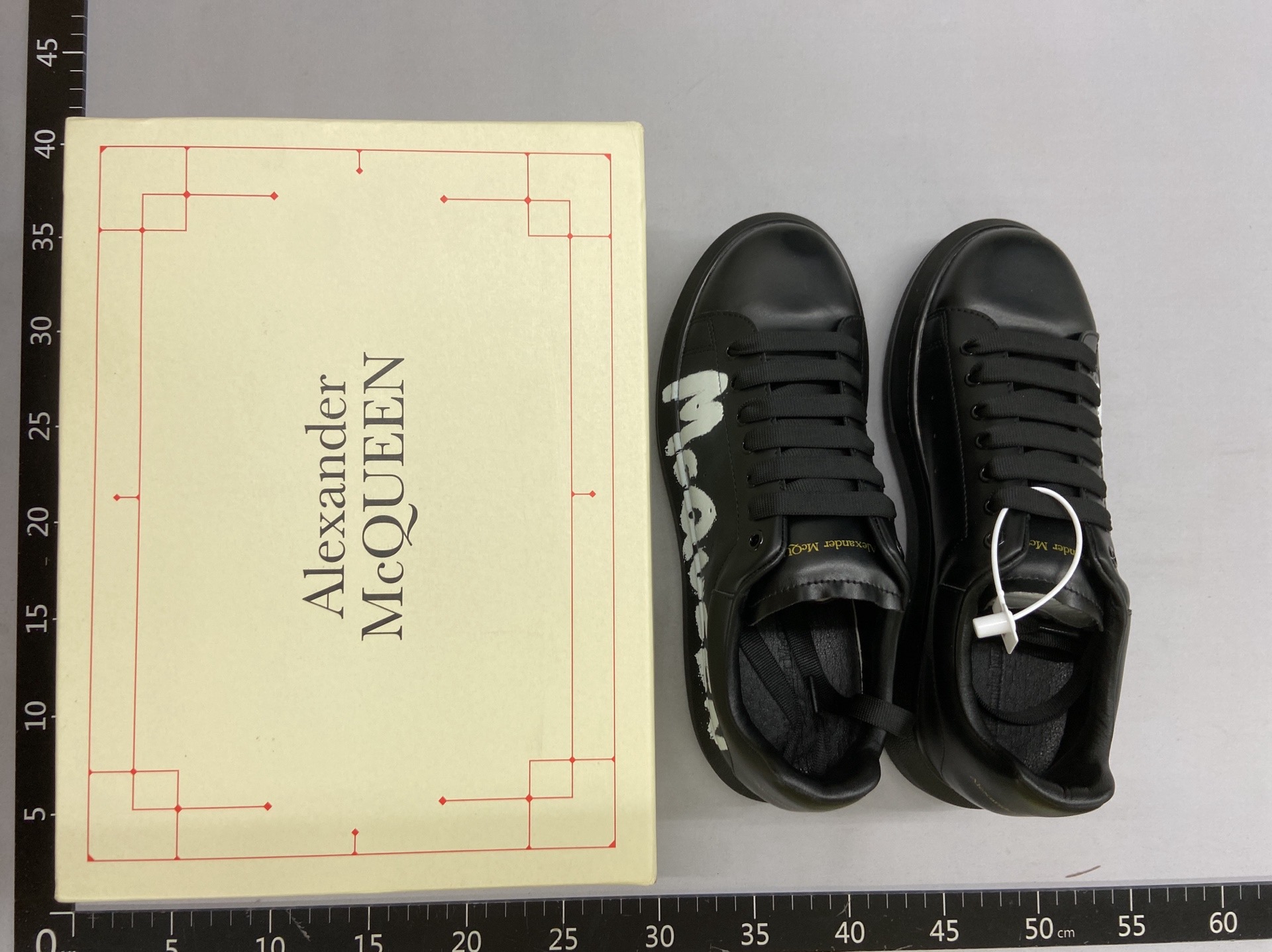 High-top 3d printed mcqueen sneakers for men and women – color block cowhide platform shoes with height increase – couple’s style