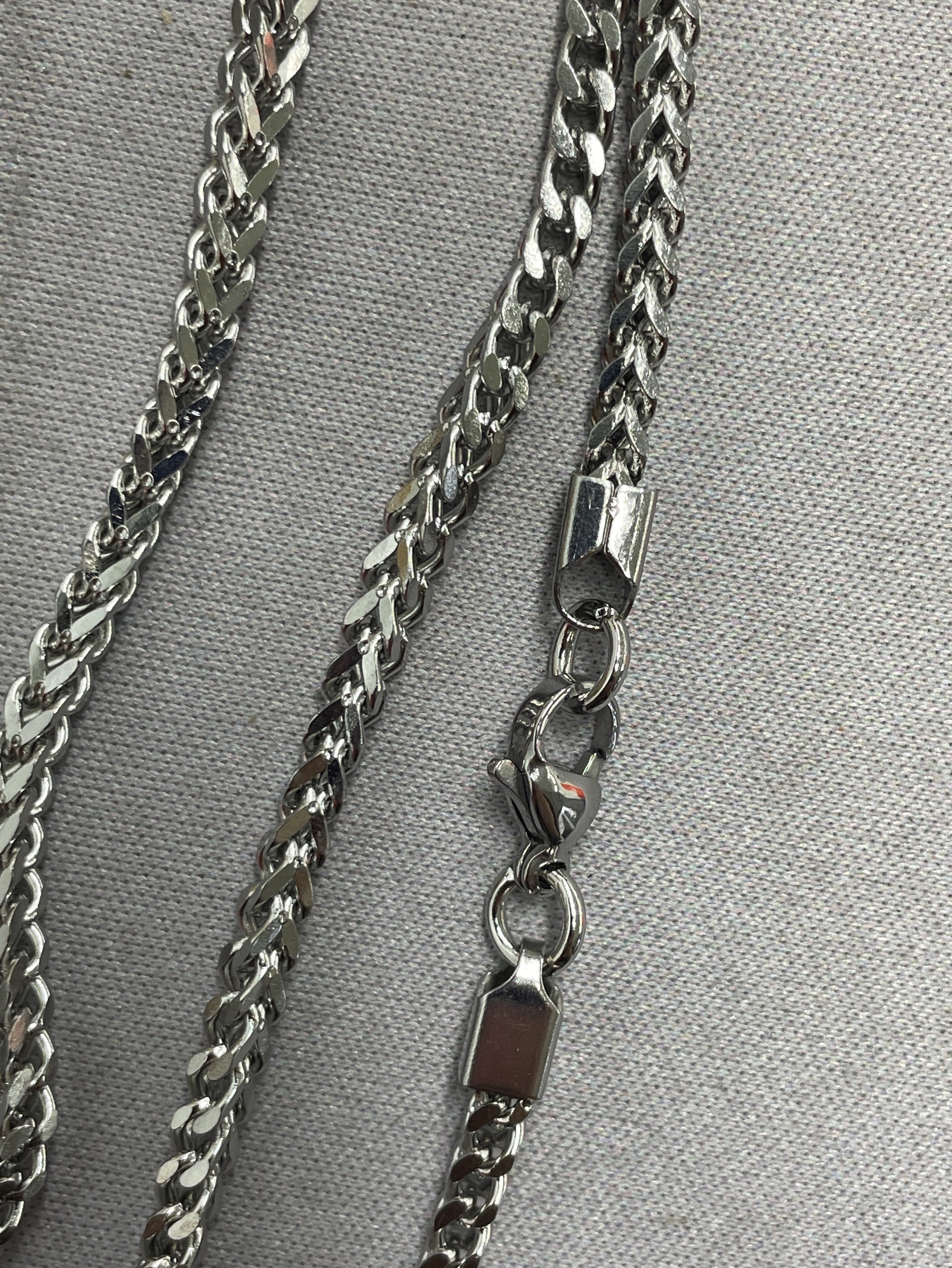 European and american style reversible four-sided dragon bone chain necklace – hip hop personalized square braided titanium steel men’s necklace