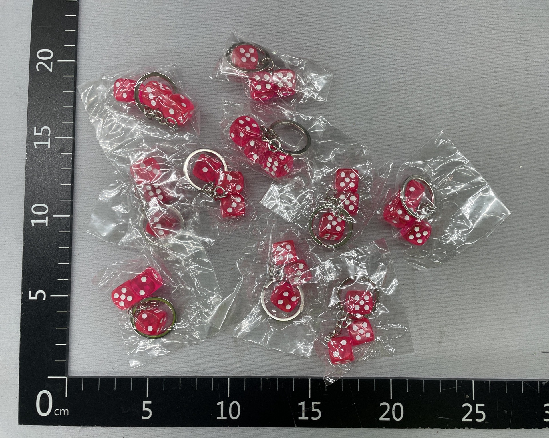 Cross-border popular creative resin dice shape keychain pendant portable bag pen accessories pendant