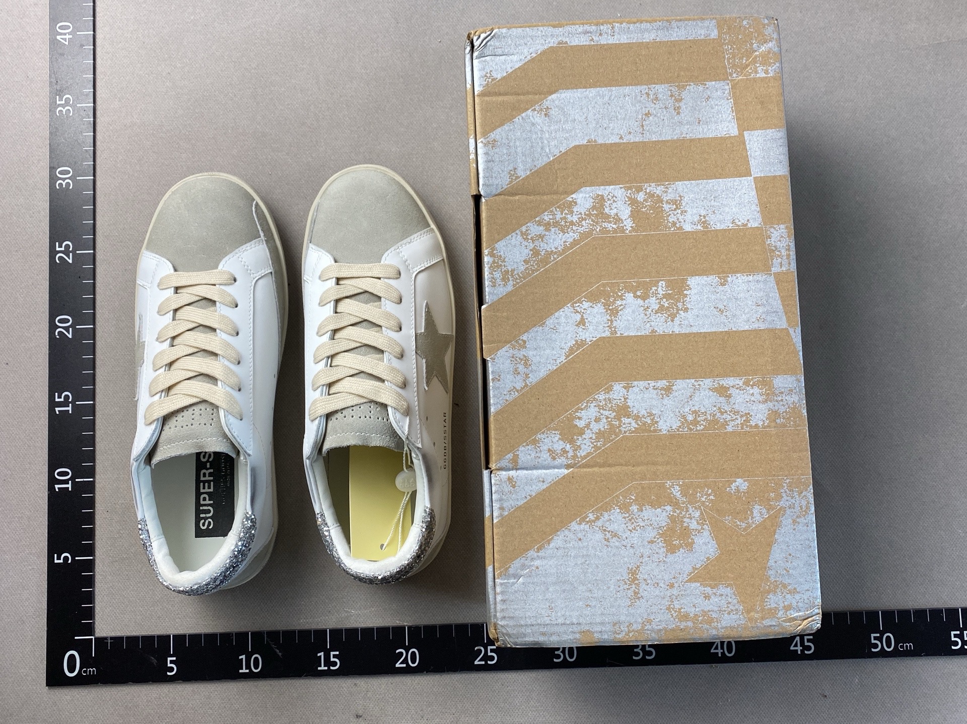 (super star series) ggdb five-point star “dirty” sneakers, “dirty” shoes, white sneakers, skate shoes, height-increasing shoes, couple shoes – gray star