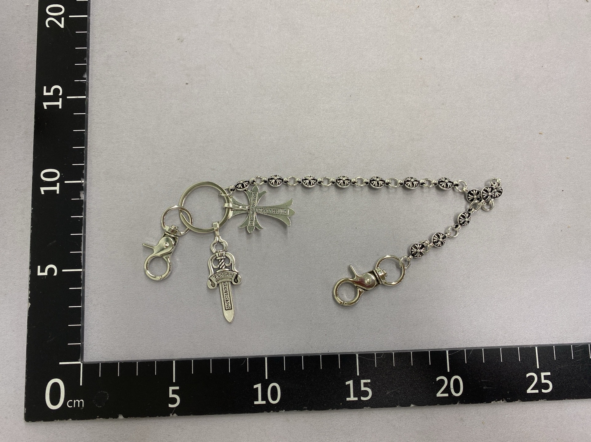 Linxinyanfashionretrojeans chain bag hanging chain sword ball beads cross waist chain buckle pendant trendy