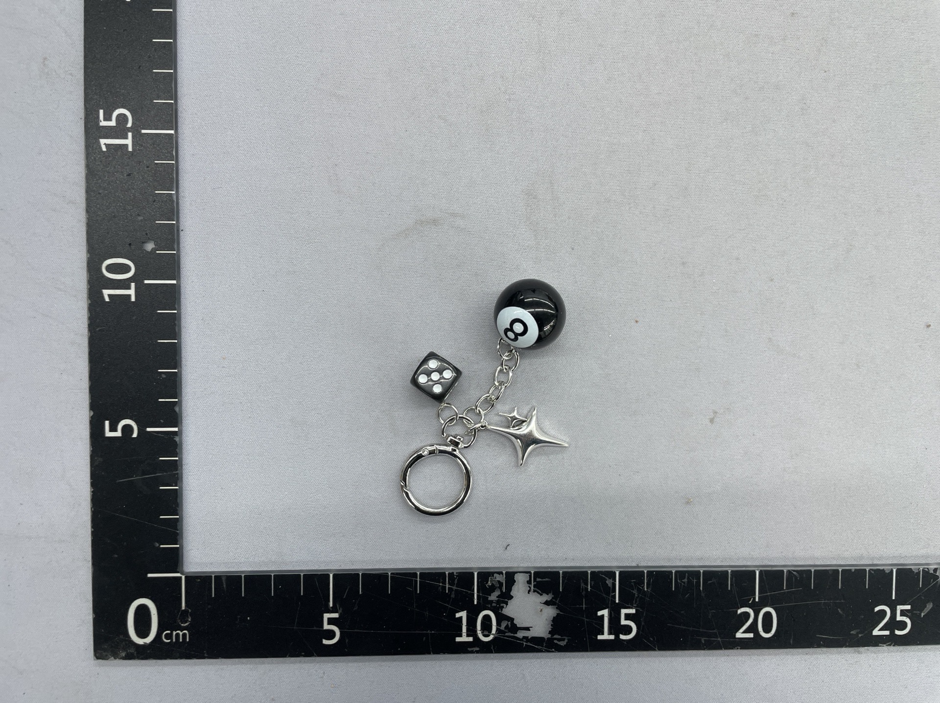 Cross-border special-shaped black 8 billiard star dice table tennis keychain mobile phone bag hanging chain hanging ornaments as gifts wholesale