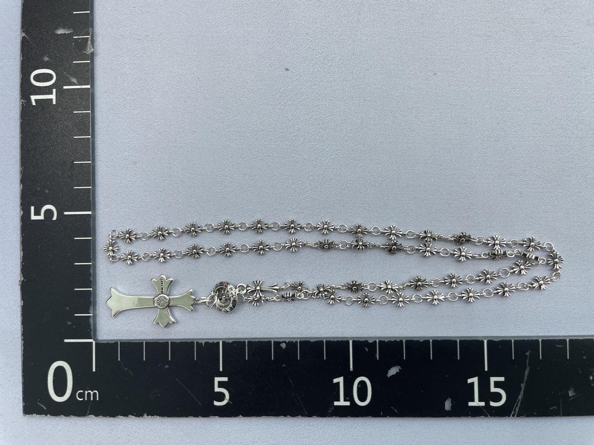 High-quality ch cross necklace for women, korean and japanese style, personalized long cross double pendant, vintage thai silver necklace