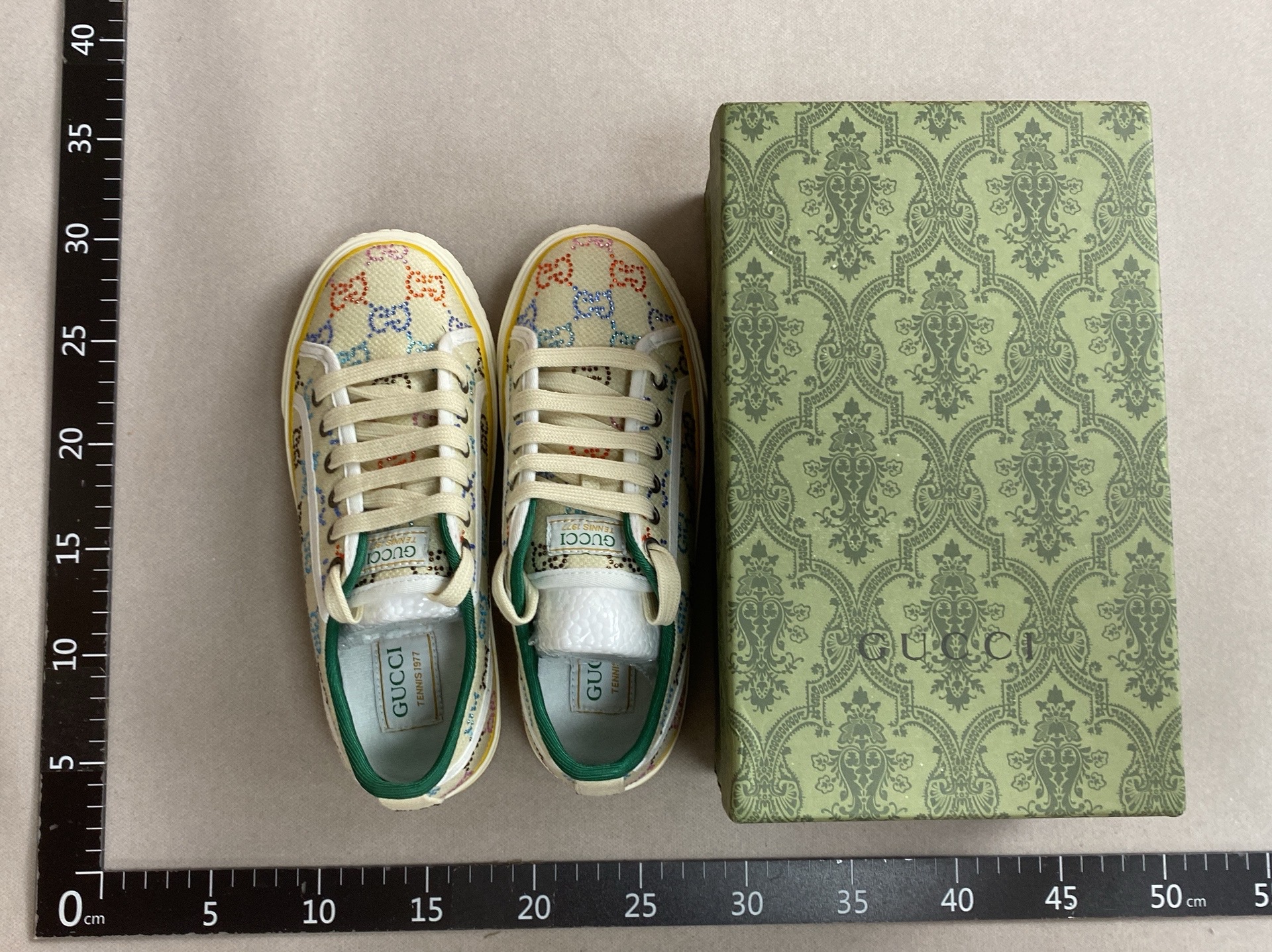High-end g brand rhinestone 1977 sneakers, unisex couple’s 2024 autumn new arrival, full rhinestone letter casual white shoes