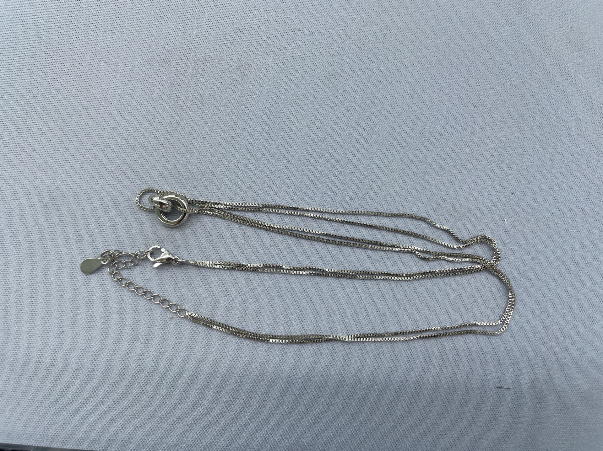 Interlocking s925 silver necklace simple elegant circle double layer necklace 2025 new versatile commuter clavicle chain