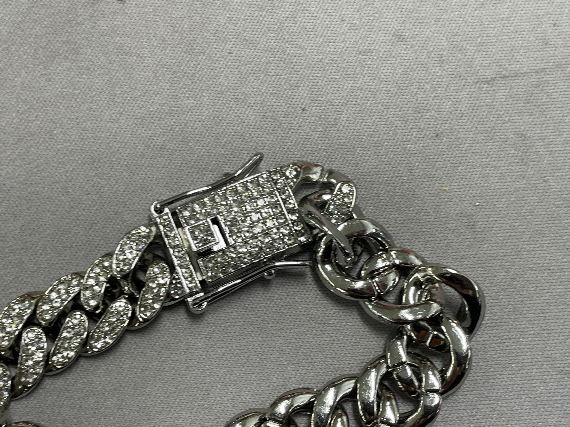 European and american alloy heavy industry full diamond cuban chain high quality 14mm diamond-encrusted men’s rap hip hop thick necklace