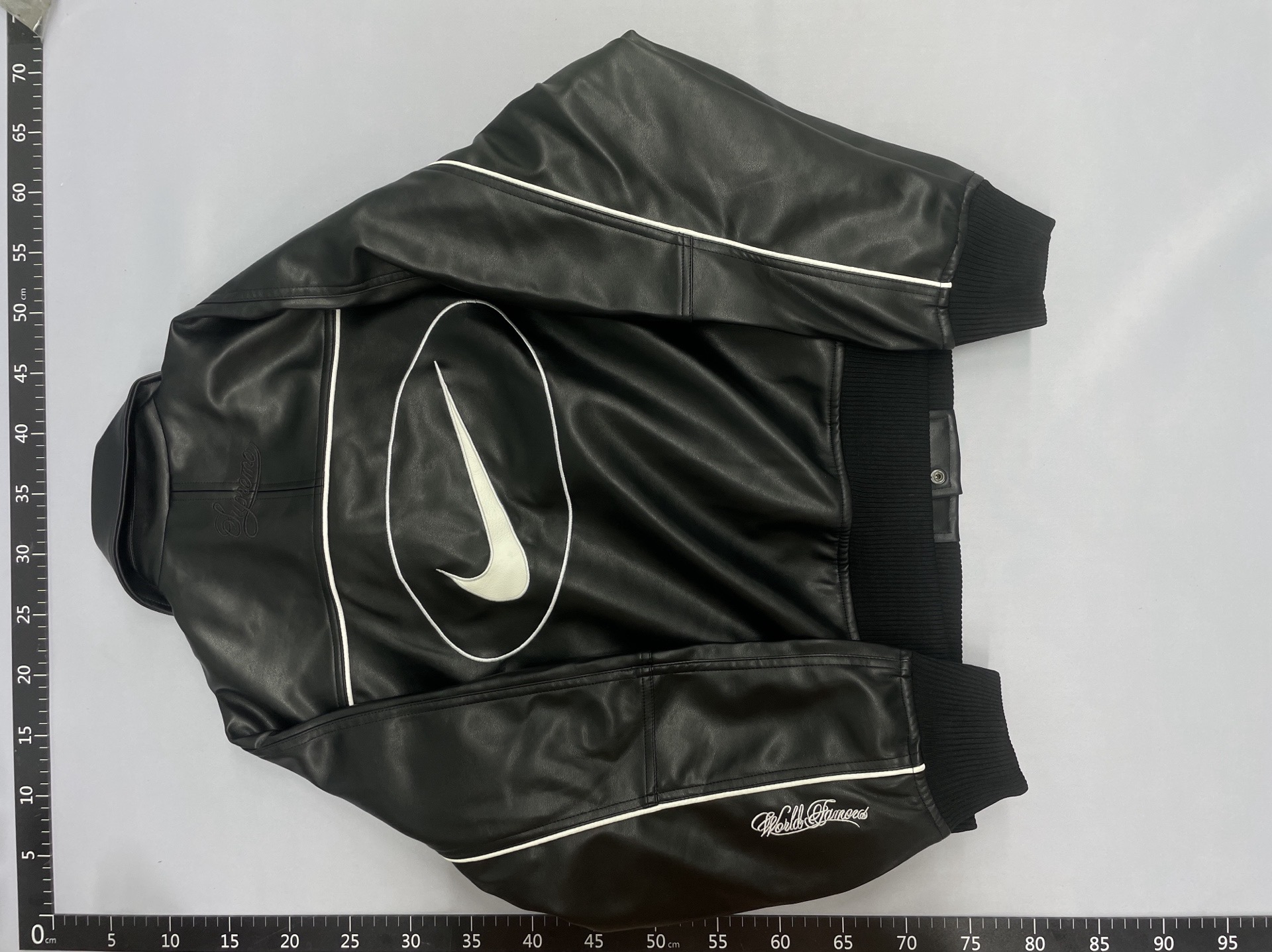 Reflective white stripe front logo black jacket 11121902159