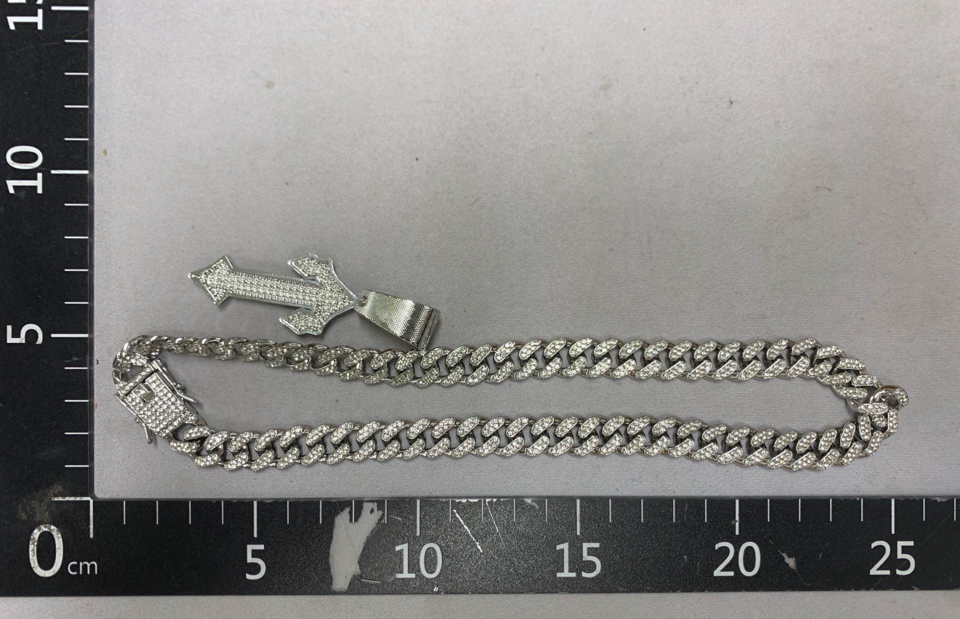 European and american hip-hop style cuban necklace with large sword alloy full diamond pendant trendy men’s jewelry cross-border new product wholesale