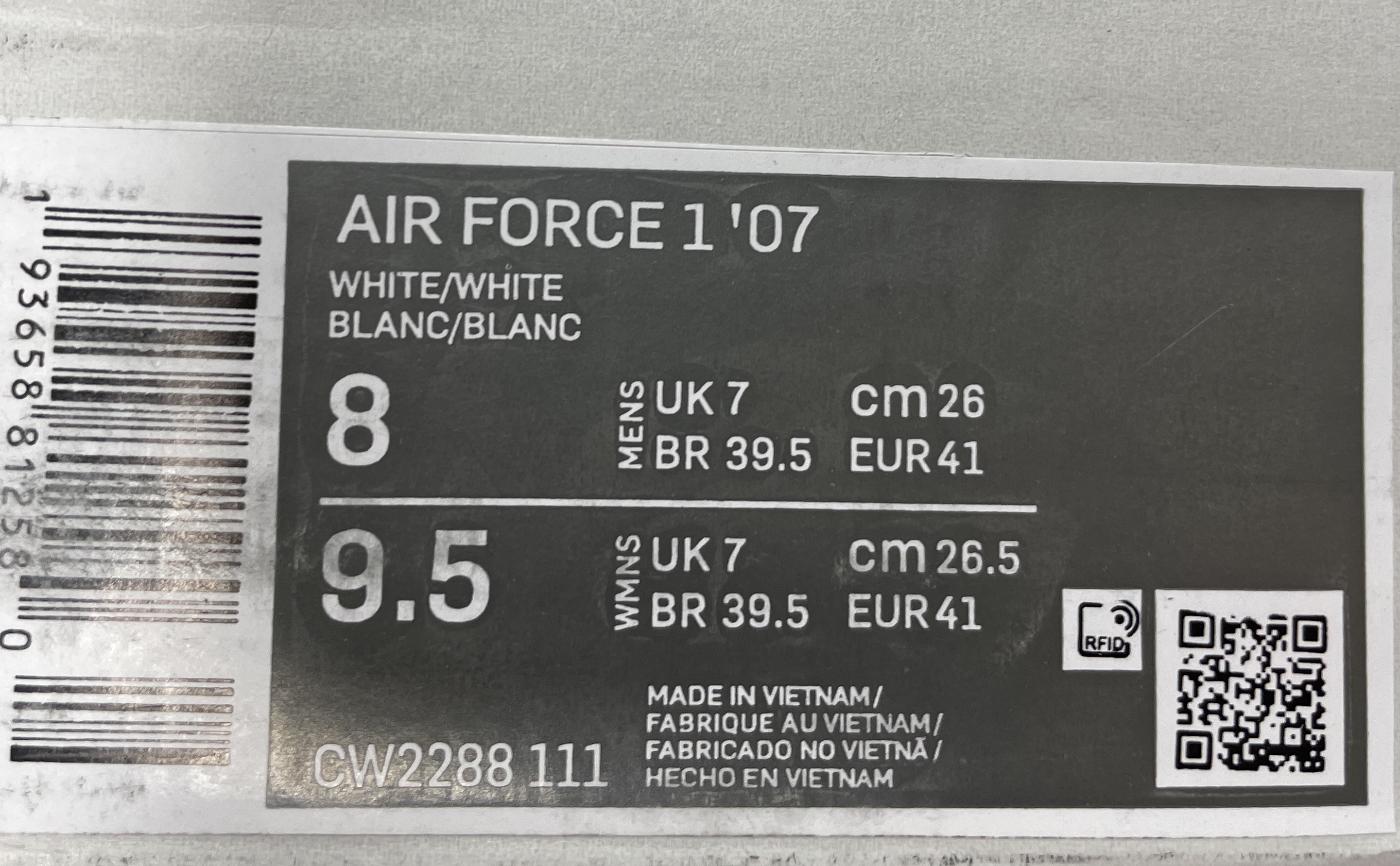 High-top air force 1 (af1) classic women’s white macaron black and white authentic white sneakers