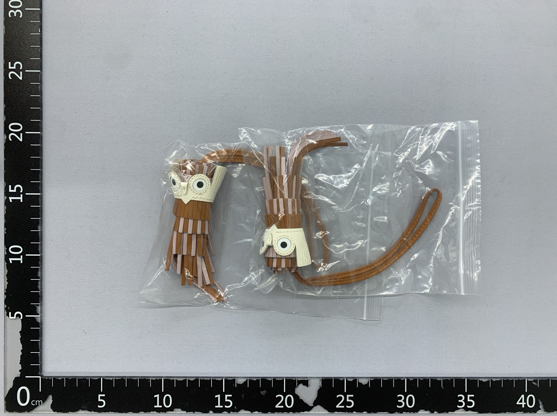 H brand new genuine leather hand-stitched tassel owl bag charm car ornament home decor pendant