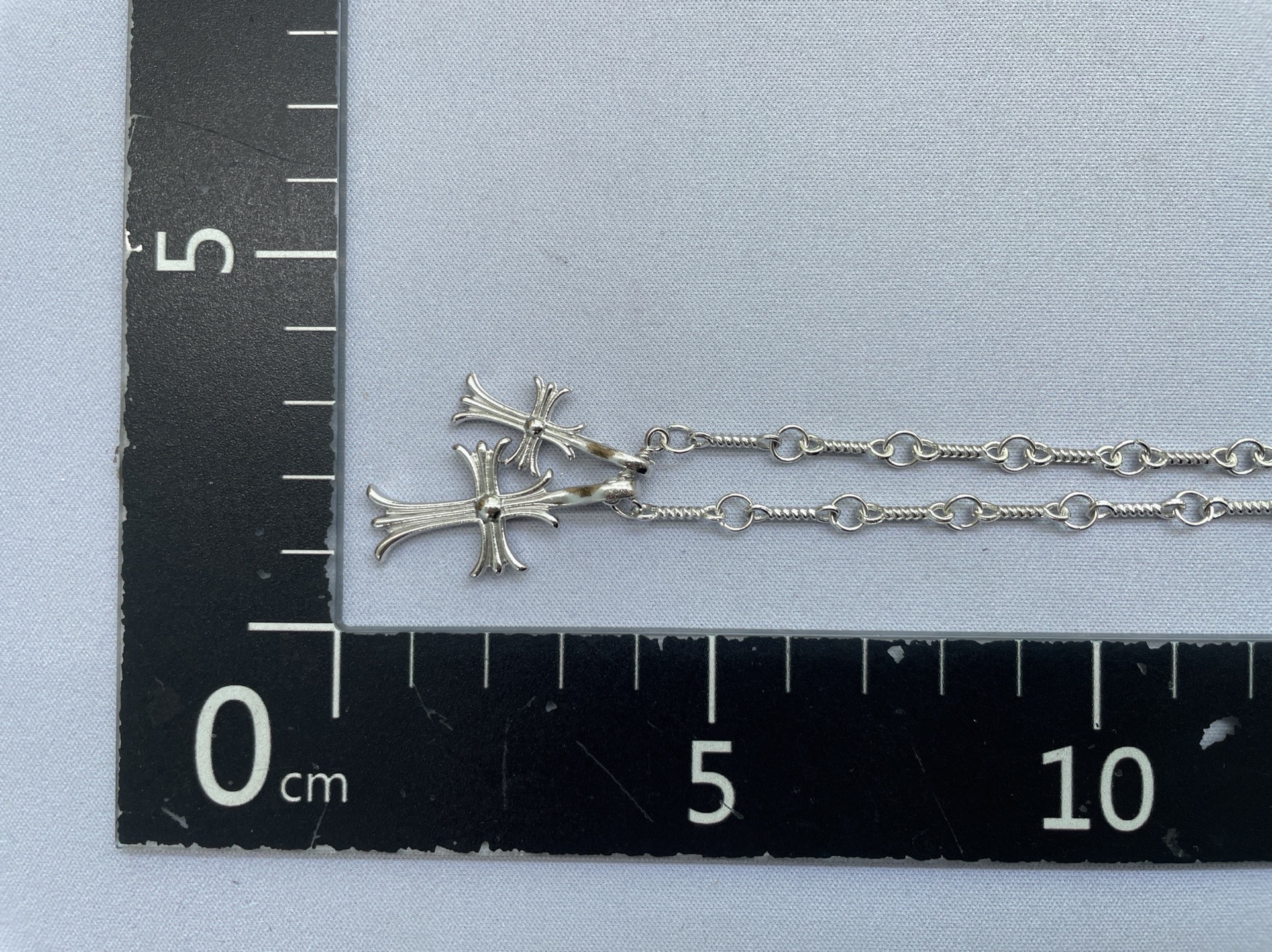 Double cross diamond necklace for men – versatile, trendy, hip-hop, minimalist, unique design, choker, tarnish-resistant, gift jewelry