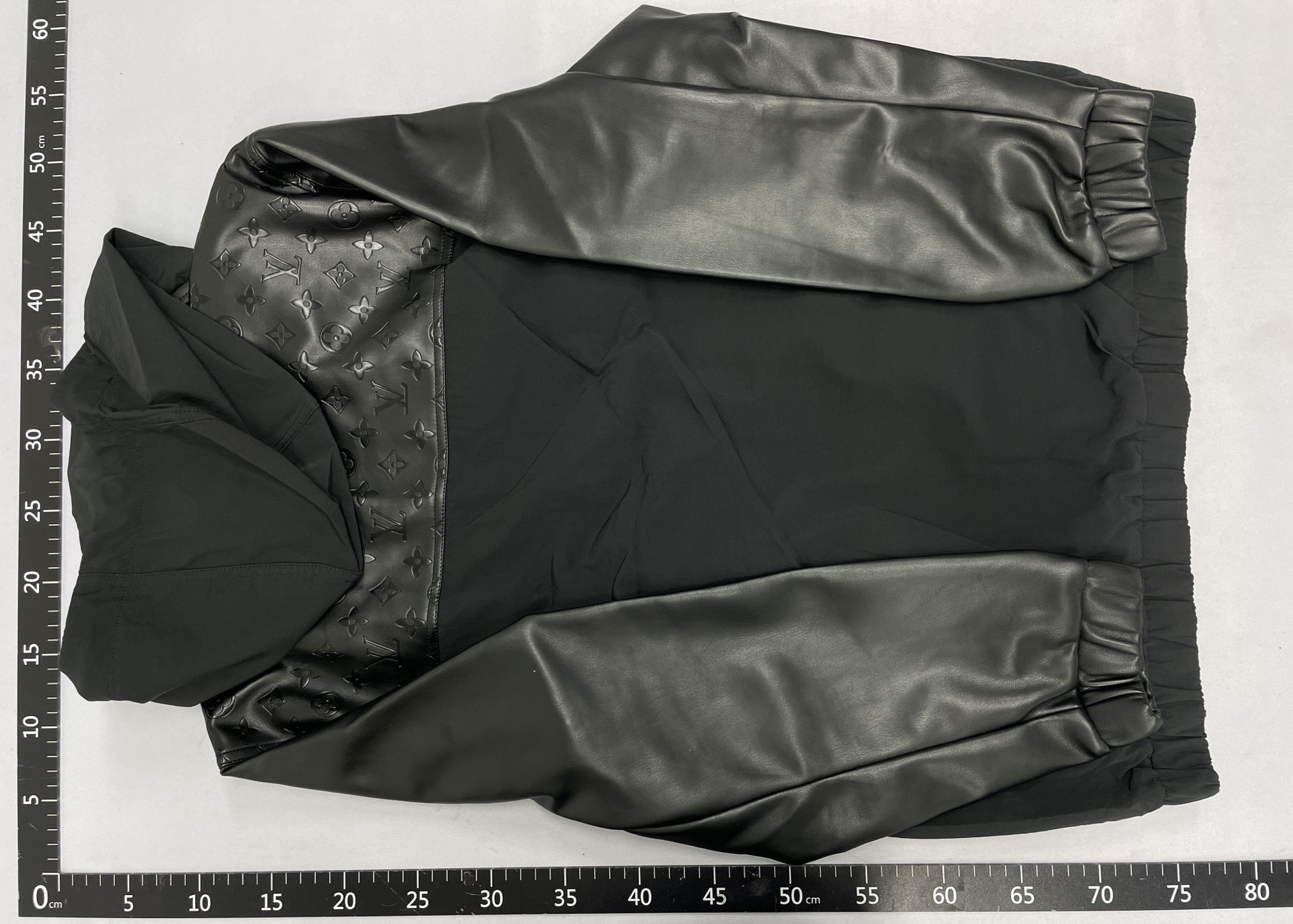 Correct version ss26 early spring new arrival lvjia black nylon blended leather hooded jacket for men and women same style outwear